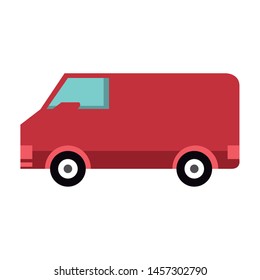 Delivery van vehicle sideview isolated symbol vector illustration graphic design