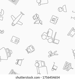 Delivery - Vector background (seamless pattern) of shipping, service, transportation, logistics for graphic design
