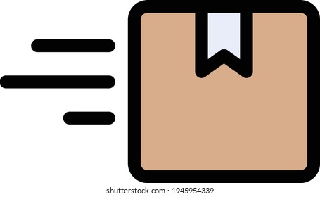 icono de línea de color vector de entrega