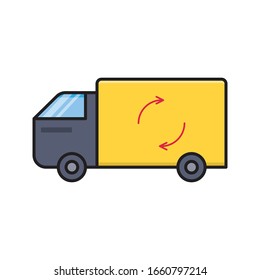 delivery vector flat color icon 