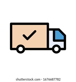 delivery vector flat color icon 