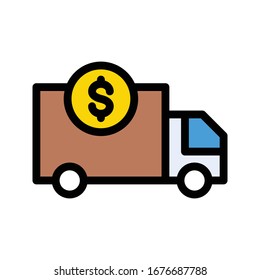 delivery vector flat color icon 