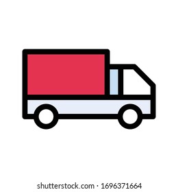 delivery vector flat color icon 
