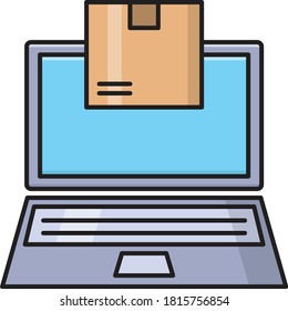 delivery vector flat color icon 