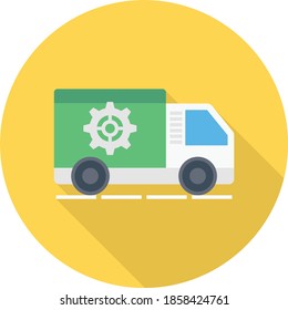 delivery vector flat colour icon