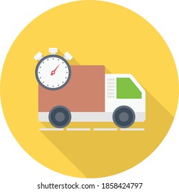 delivery vector flat colour icon