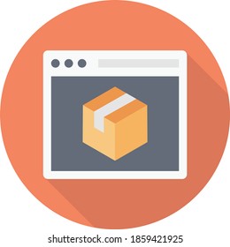 delivery vector flat colour icon