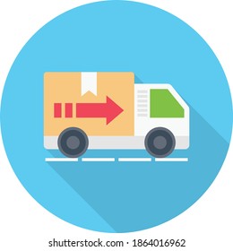 delivery vector flat colour icon