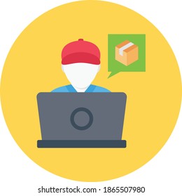 delivery vector flat colour icon