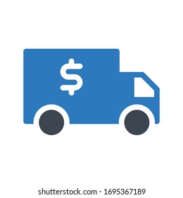 delivery vector glyph color icon 