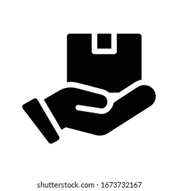 delivery vector glyph flat icon 