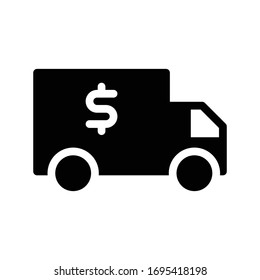delivery vector glyph flat icon 