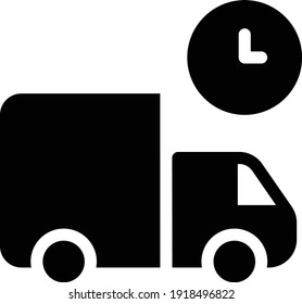 icono plano de glifo vector de entrega