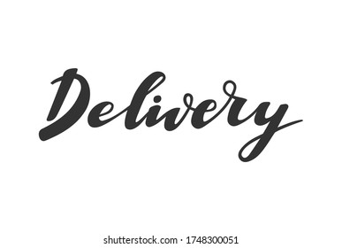 Delivery vector hand drawn lettering