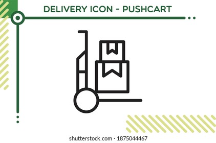 Delivery Vector Icon Box Pushcart