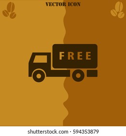 Delivery vector  icon. Coffee symbol background.