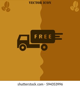 Delivery vector  icon. Coffee symbol background.