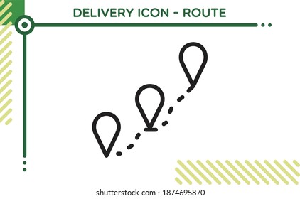 Ruta del icono del vector de entrega