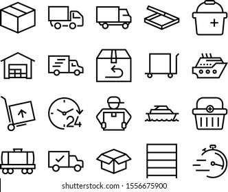 delivery vector icon set such as: wagon, hotel, railroad, sail, auto, interface, marine, product, break, track, running, board, traffic, gift, man, style, tracking, ship, move, commercial, care, iron