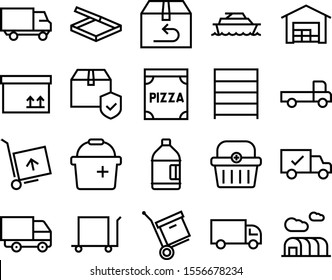 delivery vector icon set such as: ocean, large, marine, e-commerce, plastic, drink, present, shield, equipment, iron, eps, beverage, trip, care, case, line, sea, set, customer, nautical, crate, fresh