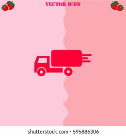 Delivery vector  icon. Strawberry Background.