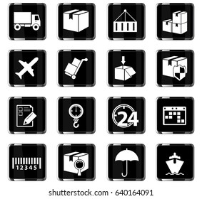 delivery vector icons for user interface design