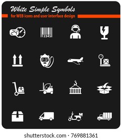 delivery vector icons for web and user interface design