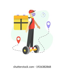 Delivery vector illustration with flat cartoon style.