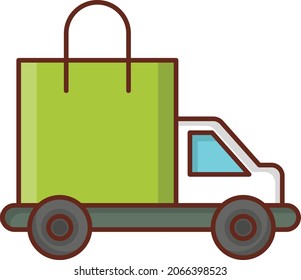 ilustración vectorial de entrega en un fondo transparente. Símbolos de calidad superior.Icono de color plano de línea vectorial para el concepto y el diseño gráfico.