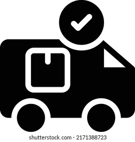 ilustración vectorial de entrega en un fondo transparente. Símbolos de calidad superior. Iconos vectoriales de glifos para diseño de conceptos y gráficos.
