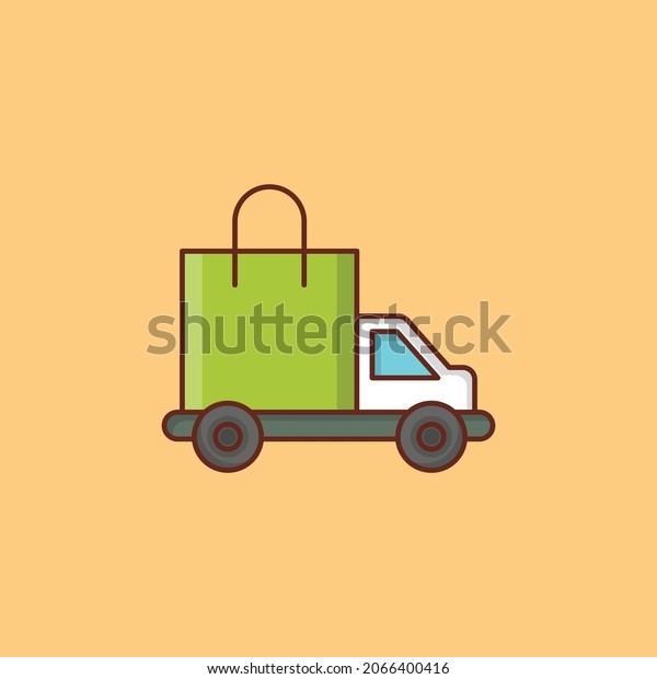 delivery Vector illustration on a transparent\
background. Premium quality symbols.Vector line flat color icon for\
concept and graphic\
design.