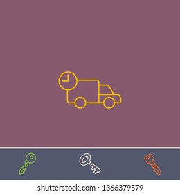 delivery vector line icon.Basic element illustration.delivery vector outline symbol design.Bonus broken key graphic concept