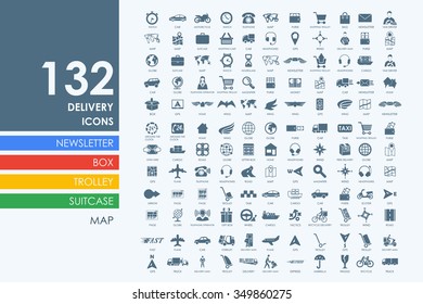 delivery vector set of modern simple icons