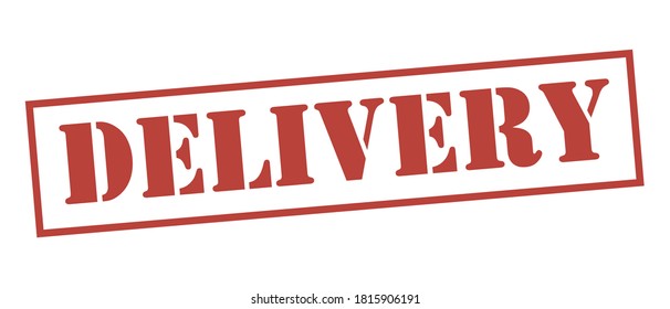 DELIVERY Vector stamp. White isolated