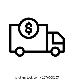 delivery vector thin line icon 