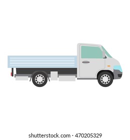 Delivery vector transport truck van isolated on white
