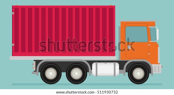 Delivery vector\
transport truck van. Flat\
vector.