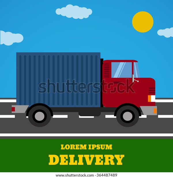 Delivery vector truck.\
Delivery service van. Delivery car icon. Fast delivery truck\
isolated. Vector delivery truck car driving fast. Delivery truck\
vector car eps 10