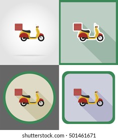 delivery vehicle flat icons vector illustration isolated on background