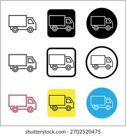 Delivery vehicle icon, vehicle icon design vector, delivery vehicle icons set