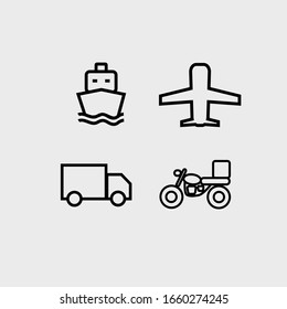 delivery vehicle icon set vector outline