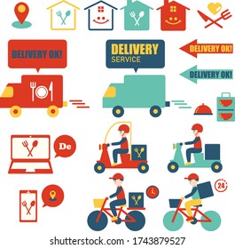 Delivery vehicle illustration material set