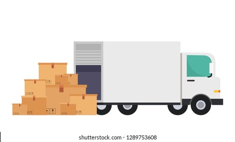 7,706 Cartoon moving truck Images, Stock Photos & Vectors | Shutterstock