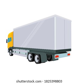 Lieferwagen. Kastenkartoonvektor. freier Platz für Text. Einkaufswagen online