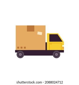 Delivery vehicles. box cartoon vector. free space for text. shopping online.