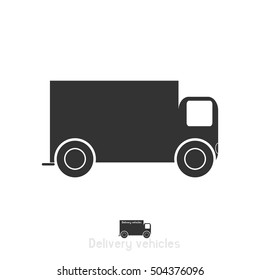 DELIVERY VEHICLES ICON. Black icon For the Web or Decoration products.