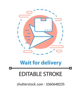 Delivery waiting time concept icon. Shipping service idea thin line illustration. Vector isolated outline drawing. Editable stroke