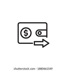 Delivery wallet icon. Money and banking icons, outline icon style. Vector