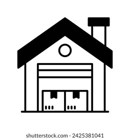 Delivery Warehouse icon vector strock illustration