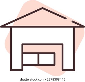 Delivery warehouse, illustration or icon, vector on white background.